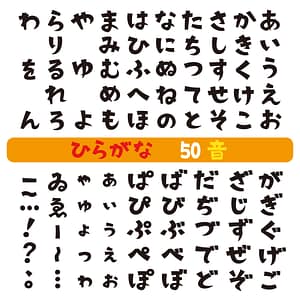 日本語フォント　ひらがな50音